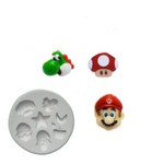 Molde de Silicone Rostos da Turma do Mario e Itens 6 Cav