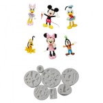 Kit Moldes de Silicone Turma do Mickey 7 Pçs