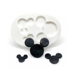 Molde de Silicone 3 Rostos do Mickey e Minnie