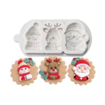 Molde de Silicone Papai Noel Rena e Boneco de Neve de Natal