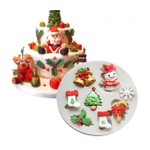 Molde de Silicone Mini Acessorios de Natal 8 Cav