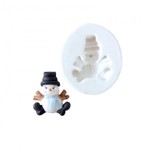 Molde de Silicone Natal - Boneco de Neve Sentado