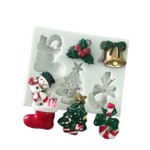 Molde de Silicone Itens do Natal 6 Cav