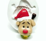 Molde de Silicone Rosto Rena Decorar Natal