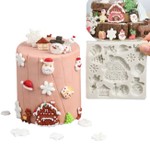 Molde de Silicone Casa Biscoito e Itens de Natal