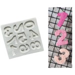 Molde de Silicone Numeros Decorados Flores e Folhas