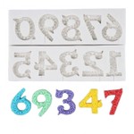 Molde de Silicone Numeros Decorados Arabesco Para Pirulitos