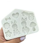 Molde de Silicone Casal de Coelhos da Páscoa 8 Cav