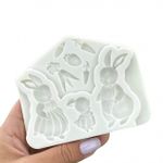 Molde de Silicone Familia de Coelhos da Páscoa 8 Cav
