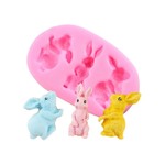 Molde de Silicone Coelhos Páscoa para Decorar