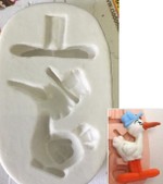 Molde de Silicone Cegonha com Chapéu para Decorar