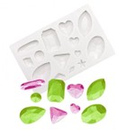 Molde de Silicone Diamantes Pedras Preciosas 14 Cav