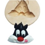 Molde de Silicone Looney Tunes Baby - Rosto Frajola