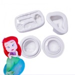 Molde de Silicone A Pequena Sereia - Ariel Para Montar 3 Pçs