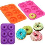 Forma de Silicone Donuts Rosquinhas 6 Cav