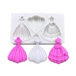 Molde de Silicone Vestidos de Princesas 3 Cav