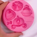 Molde de Silicone Personagens e Acessorios da Cinderela