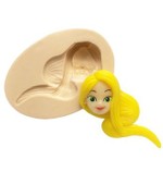 Molde de Silicone Rapunzel Rosto para Decorar Princesas da Disney