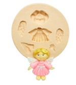 Molde de Silicone Menina Anjo com Asas Religião Para Decorar