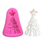 Molde de Silicone Vestido para Decorar