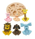 Molde de Silicone Leao, Girafa, Elefante, Porco, Cachorro, Hipopotamo Universal