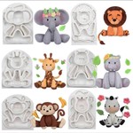 Molde de Silicone Kit 6 Animais do Safari