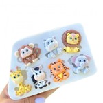 Molde de Silicone Animais do Safari Baby 7 Cav