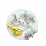 Molde de Silicone Animais Do Safari 4 Cav