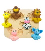 Molde de Silicone Animais do Safari Com 7