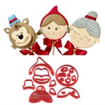 Kit Cortadores Chapeuzinho Vermelho Cupcake 5cm