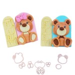 Kit Cortadores de Urso Ursinho Chá Revelação 5cm