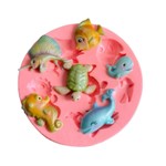 Molde de Silicone Animais do Fundo do Mar 6 Cav