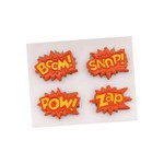 Molde de Silicone Super Herois - Boom / Snap / Pow / Zap