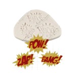 Molde de silicone super heroes pow, bang e zap para pirulito