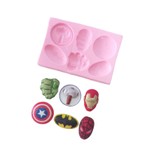 Molde De Silicone Logo e Rostos Super Herois 6 Modelos