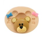 Molde de Silicone Urso / Ursa Com Laços