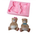 Molde de Silicone Casal de Ursos (Urso e Ursa)