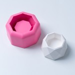 Molde De Silicone Vaso Octagonal Para Decorar