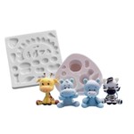 Molde de Silicone Animais Safari Baby Universal + Acessórios