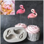 Molde De Silicone Flamingo Biscuit Confeitaria Tropical