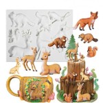 Molde de Silicone Animais do Bosque 7 Cav