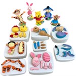 Kit Moldes de Silicone Turma do Urso Pooh Grande 8 Pçs