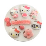 Molde de Silicone Hello Kitty Logo e Itens