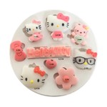 Molde de Silicone Hello Kitty Logo e Itens