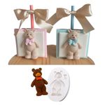 Molde de Silicone Urso Ursinho Com Gravata Mod 2