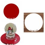 Base em MDF Redonda Feliz Natal Vermelha