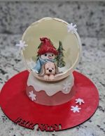 Base em MDF Redonda Feliz Natal Vermelha