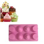 Forma de Silicone Importada Cupcakes 8 Cav