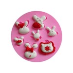 Molde De silicone Kit Coelhos Páscoa