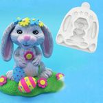 Molde de Silicone Coelho e Ovos Da Páscoa